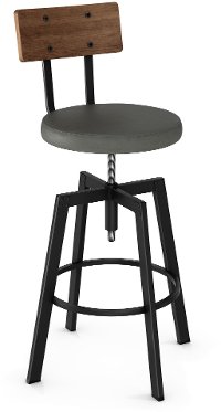 Architect Brown, Gray, and Black Adjustable Bar Stool