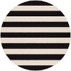 GCT1001 8RND 8' Round Black Stripe Indoor-Outdoor Rug - Garden City