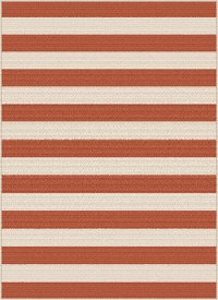 GCT1002 5x8 5 x 7 Medium Terra Cotta Orange Stripe Indoor-Outdoor Rug - Garden City