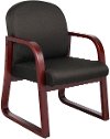 Black & Mahogany Frame Guest Office Chair