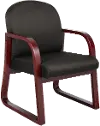 Black & Mahogany Frame Guest Office Chair