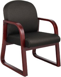 Black & Mahogany Frame Guest Office Chair