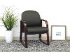 Black & Mahogany Frame Guest Office Chair-2