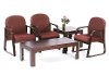 Black & Mahogany Frame Guest Office Chair-5