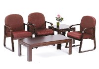 Black & Mahogany Frame Guest Office Chair-5
