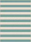 GCT1003 5x8 5 x 7 Medium Aqua Stripe Indoor-Outdoor Rug - Garden City