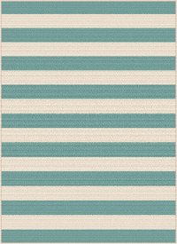 GCT1003 5x8 5 x 7 Medium Aqua Stripe Indoor-Outdoor Rug - Garden City