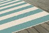 GCT1003 5x8 5 x 7 Medium Aqua Stripe Indoor-Outdoor Rug - Garden City-3