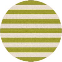 GCT1004 8RND 8' Round Green Stripe Indoor-Outdoor Rug - Garden City
