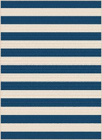 GCT1006 5x8 5 x 7 Medium Navy Blue Stripe Indoor-Outdoor Rug - Garden City