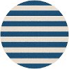 GCT1006 8RND 8' Round Navy Blue Stripe Indoor-Outdoor Rug - Garden City
