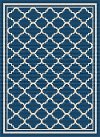 GCT1008 5x8 5 x 7 Medium Navy Blue Moroccan Tile Indoor-Outdoor Rug - Garden City