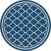 GCT1008 8RND 8' Round Navy Blue Moroccan Tile Indoor-Outdoor Rug - Garden City
