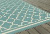 GCT1009 5x8 5 x 7 Medium Aqua Moroccan Tile Indoor-Outdoor Rug - Garden City-3