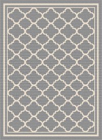GCT1010 5x8 5 x 7 Medium Gray Moroccan Tile Indoor-Outdoor Rug - Garden City