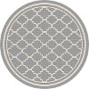 GCT1010 8RND 8' Round Gray Moroccan Tile Indoor-Outdoor Rug - Garden City