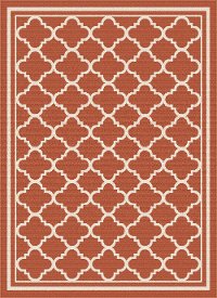 GCT1011 5x8 5 x 7 Medium Terra Cotta Orange Moroccan Tile Indoor-Outdoor Rug - Garden City