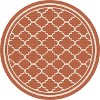 GCT1011 8RND 8' Round Terra Cotta Orange Moroccan Tile Indoor-Outdoor Rug - Garden City