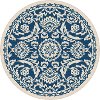 GCT1014 8RND 8' Round Navy Blue Oriental Indoor-Outdoor Rug - Garden City