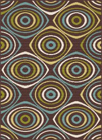 GCT1016 5x8 5 x 7 Medium Geometric Brown Indoor-Outdoor Rug - Garden City