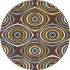 GCT1016 8RND 8' Round Geometric Brown Indoor-Outdoor Rug - Garden City