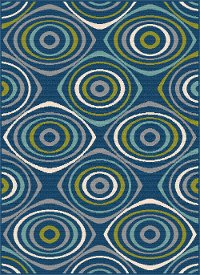 GCT1017 5x8 5 x 7 Medium Geometric Navy Blue Indoor-Outdoor Rug - Garden City