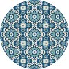 GCT1018 8RND 8' Round Floral Navy Blue Indoor-Outdoor Rug - Garden City
