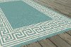 GCT1019 5x8 5 x 7 Medium Greek Key Aqua Indoor-Outdoor Rug - Garden City -3