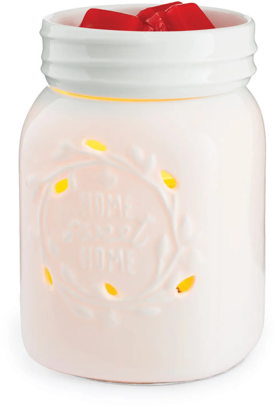 White Mason Jar Illumination Fragrance Warmer-1