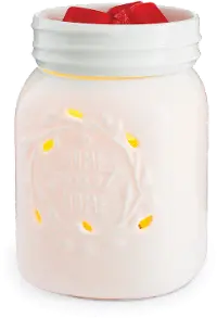 White Mason Jar Illumination Fragrance Warmer