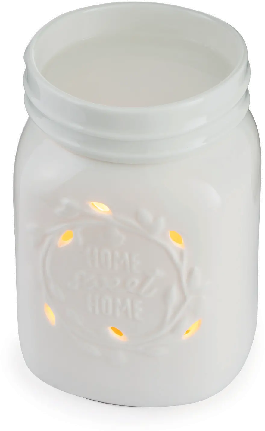White Mason Jar Illumination Fragrance Warmer-2