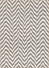 GCT1021 5x8 5 x 7 Medium Chevron Gray Indoor-Outdoor Rug - Garden City