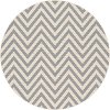 GCT1021 8RND 8' Round Chevron Gray Indoor-Outdoor Rug - Garden City