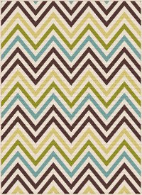 GCT1022 5x8 5 x 7 Medium Chevron Multi-Colored Indoor-Outdoor Rug - Garden City