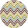 GCT1022 8RND 8' Round Chevron Multi-Colored Indoor-Outdoor Rug - Garden City
