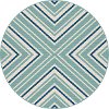 GCT1023 8RND 8' Round Blue and Aqua Indoor-Outdoor Rug - Garden City