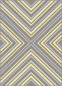 GCT1024 5x8 5 x 7 Medium Gray and Green Indoor-Outdoor Rug - Garden City