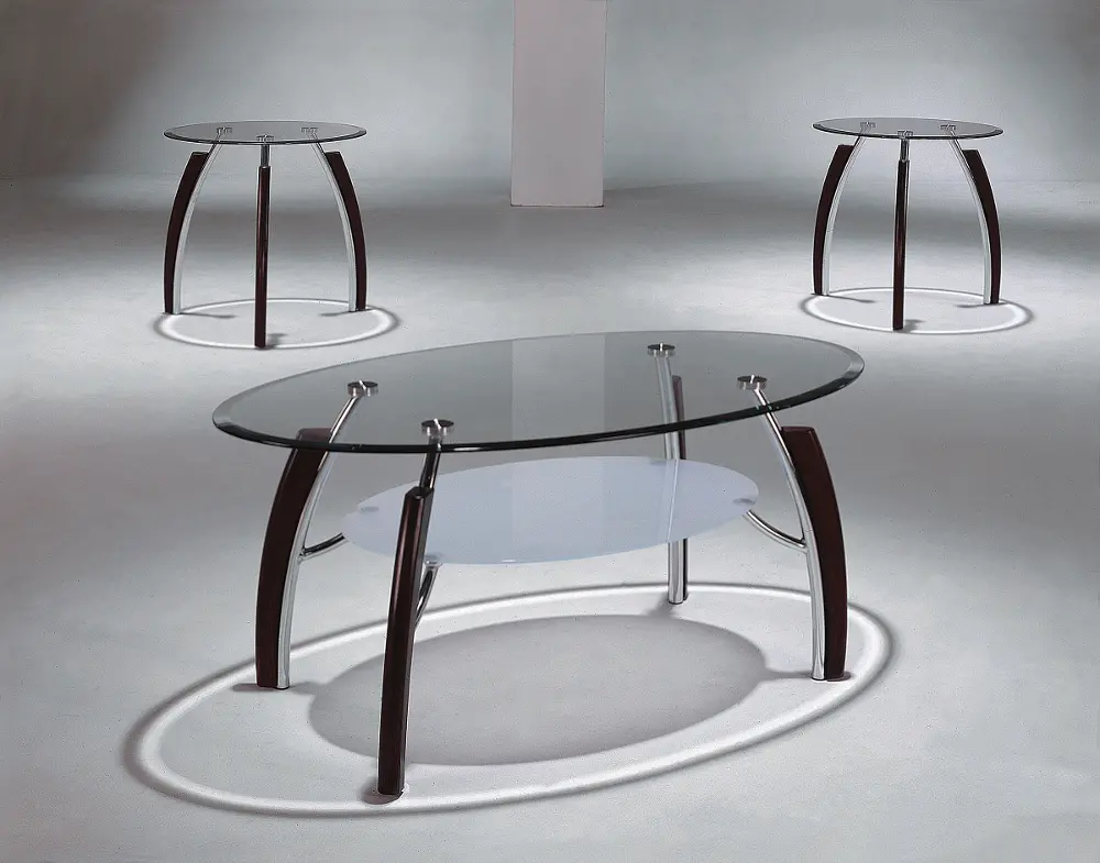 Glass 3 Piece Coffee Table Set - Stellar-1
