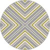 GCT1024 8RND 8' Round Gray and Green Indoor-Outdoor Rug - Garden City