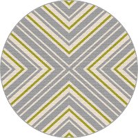 GCT1024 8RND 8' Round Gray and Green Indoor-Outdoor Rug - Garden City