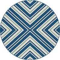 GCT1025 8RND 8' Round Navy Blue Indoor-Outdoor Rug - Garden City