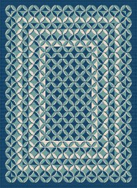 GCT1026 5x8 5 x 7 Medium Geometric Navy Blue Indoor-Outdoor Rug - Garden City