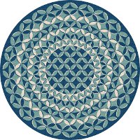 GCT1026 8RND 8' Round Geometric Navy Indoor-Outdoor Rug - Garden City