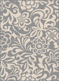 GCT1029 5x8 5 x 7 Medium Floral Gray Indoor-Outdoor Rug - Garden City
