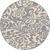 GCT1029 8RND 8' Round Floral Gray Indoor-Outdoor Rug - Garden City