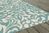 GCT1030 5x8 5 x 7 Medium Floral Aqua Indoor-Outdoor Rug - Garden City-3
