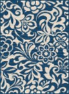 GCT1031 5x8 5 x 7 Medium Floral Navy Blue Indoor-Outdoor Rug - Garden City-1