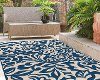 GCT1031 5x8 5 x 7 Medium Floral Navy Blue Indoor-Outdoor Rug - Garden City-2