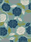 GCT1032 5x8 5 x 7 Medium Floral Aqua Indoor-Outdoor Rug - Garden City