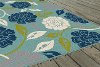 GCT1032 5x8 5 x 7 Medium Floral Aqua Indoor-Outdoor Rug - Garden City-3